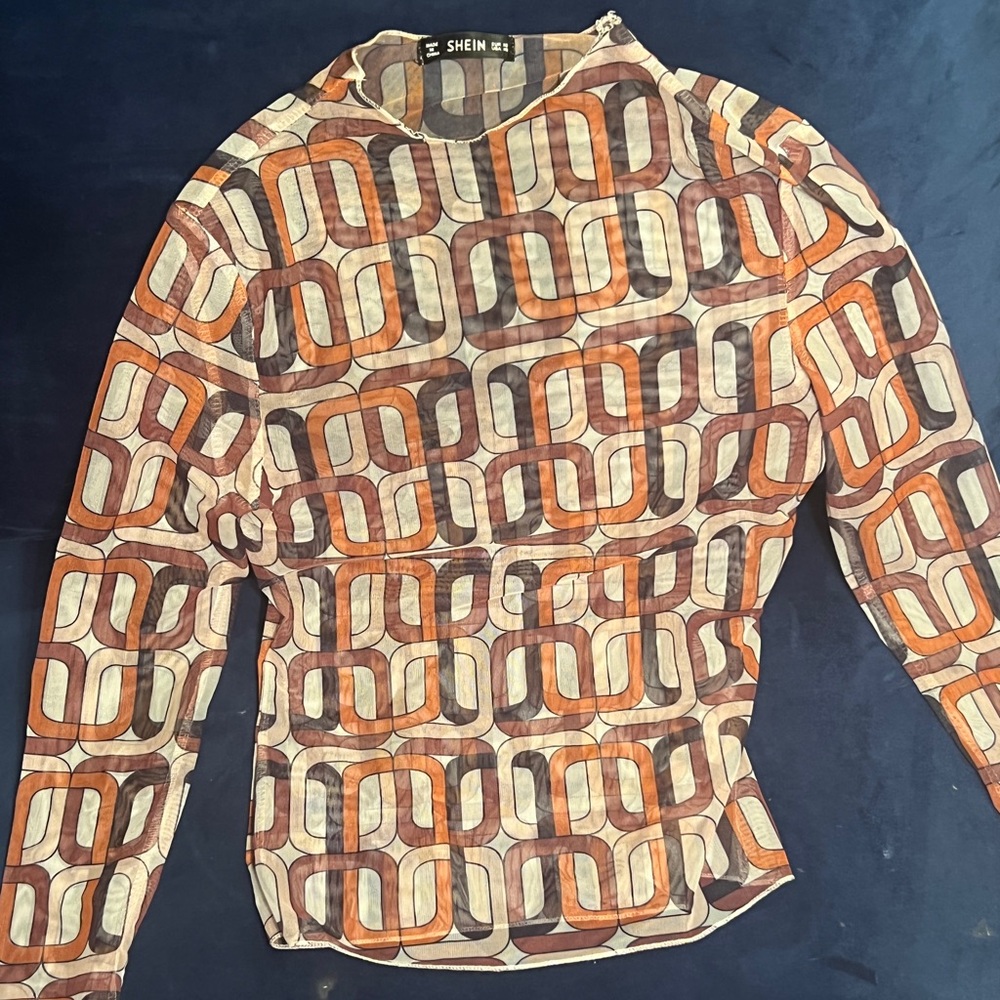 Shein sheer Print top